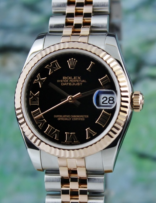 (image for) A ROLEX MID SIZE 18K ROSE GOLD OYSTER PERPETUAL DATEJUST / 178271